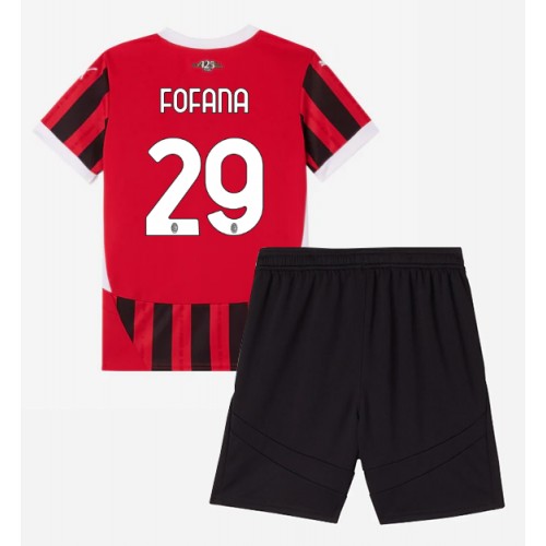 Dres AC Milan Youssouf Fofana #29 Domaci za djecu 2024-25 Kratak Rukav (+ kratke hlače)